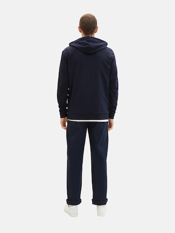 TOM TAILOR Zip-Up Hoodie in Blue