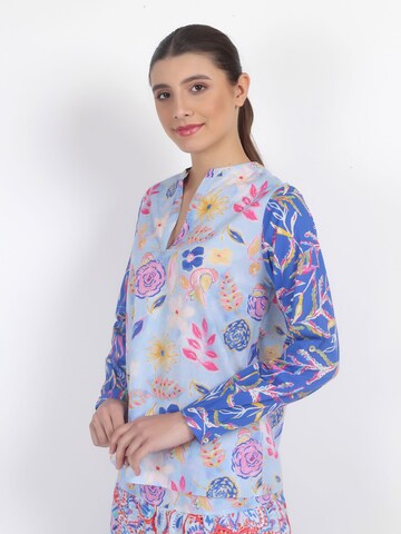 VICCI Germany Bluse mit V-Ausschnitt in Blau