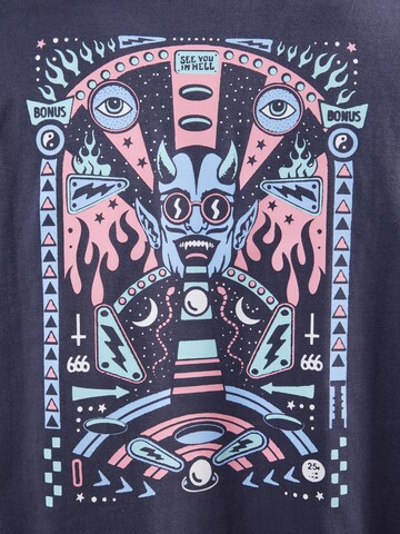 T-Shirt 'PINBALL' Kaotiko en bleu