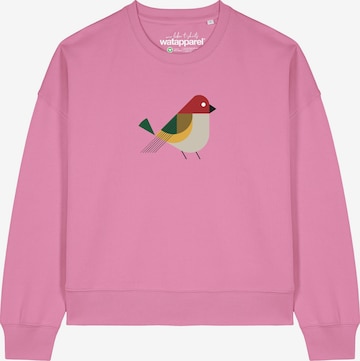 Sweat-shirt 'Vogel ' Watapparel en rose : devant