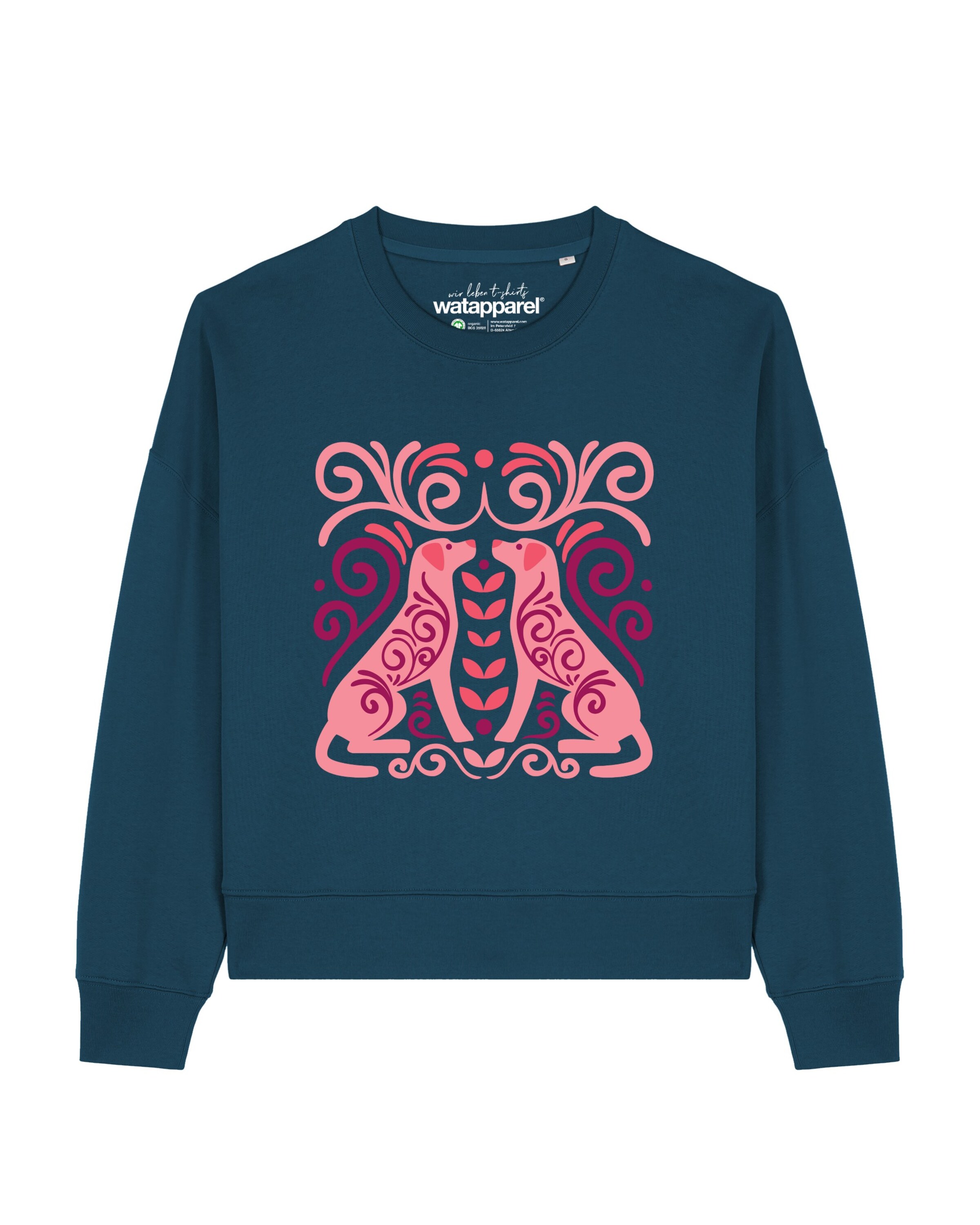 Watapparel Sweatshirt 'Hundeliebe' in Green: front