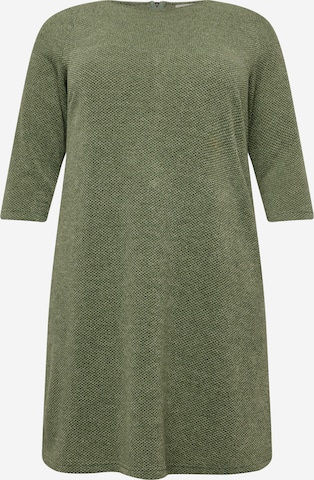 ONLY Carmakoma Gebreide jurk 'Martha' in Groen: voorkant