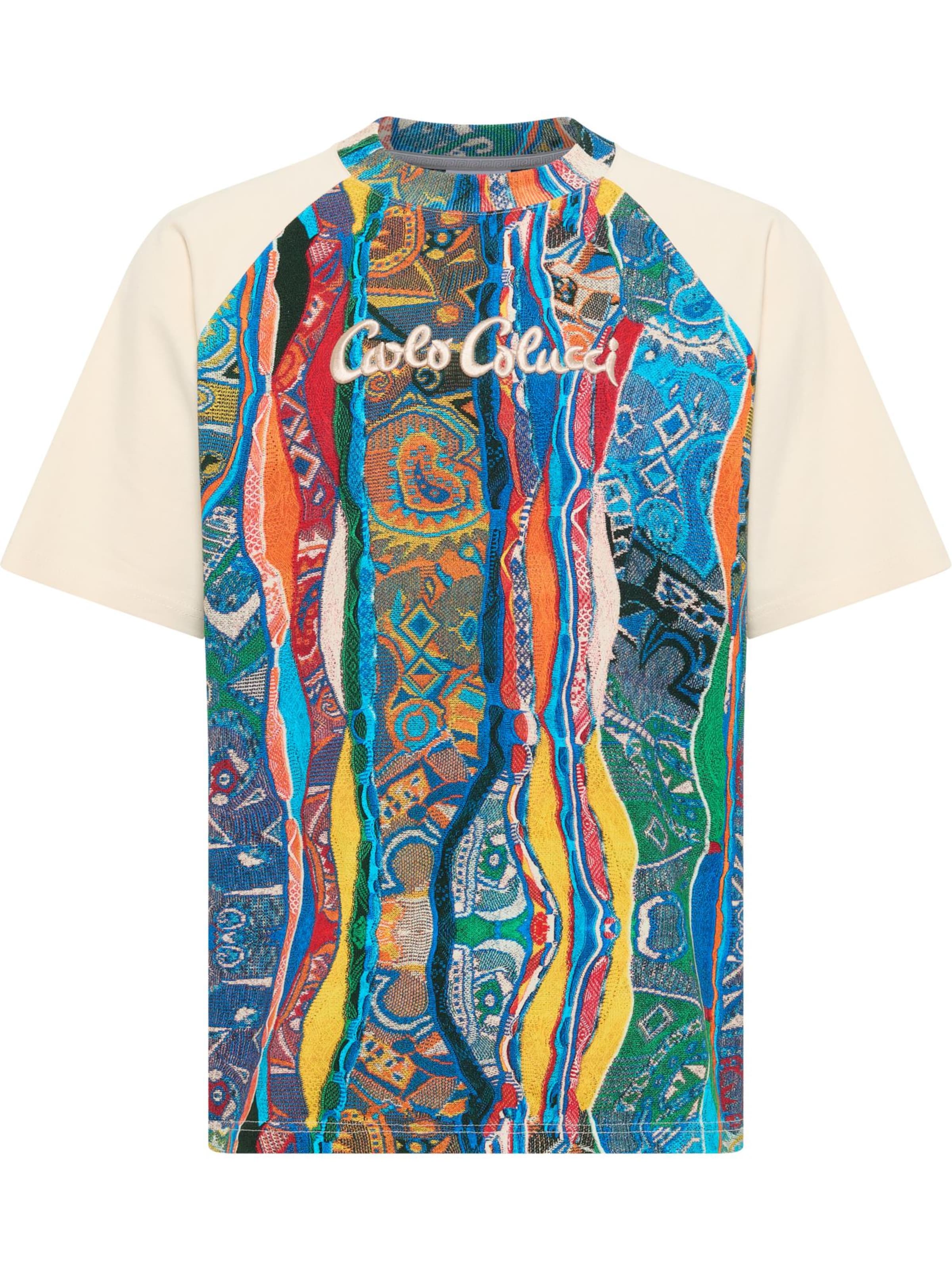 Carlo Colucci Μπλουζάκι 'Eschfaller' σε λευκό: μπροστά