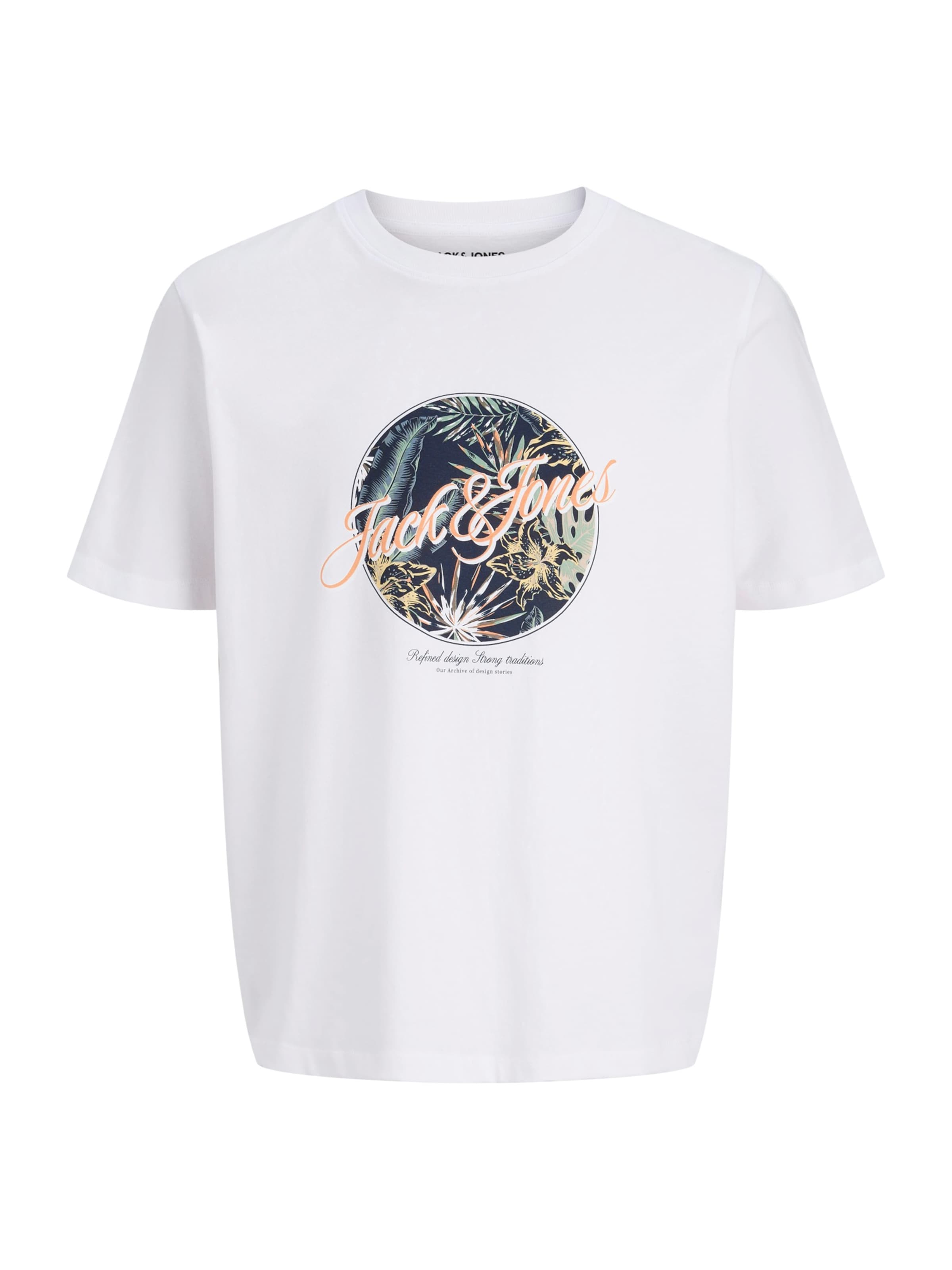 JACK & JONES Paita 'JJHONOLULU' värissä tummansininen / vaaleanvihreä / vaaleanoranssi / valkoinen, Tuotenäkymä