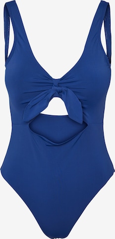 Bustier Maillot de bain PIECES en bleu : devant