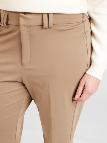 ONLY Carmakoma Regular Pleated Pants 'PEACH' in Brown