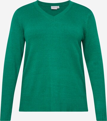 Vila Curve Sweater 'RIL' in Green: front