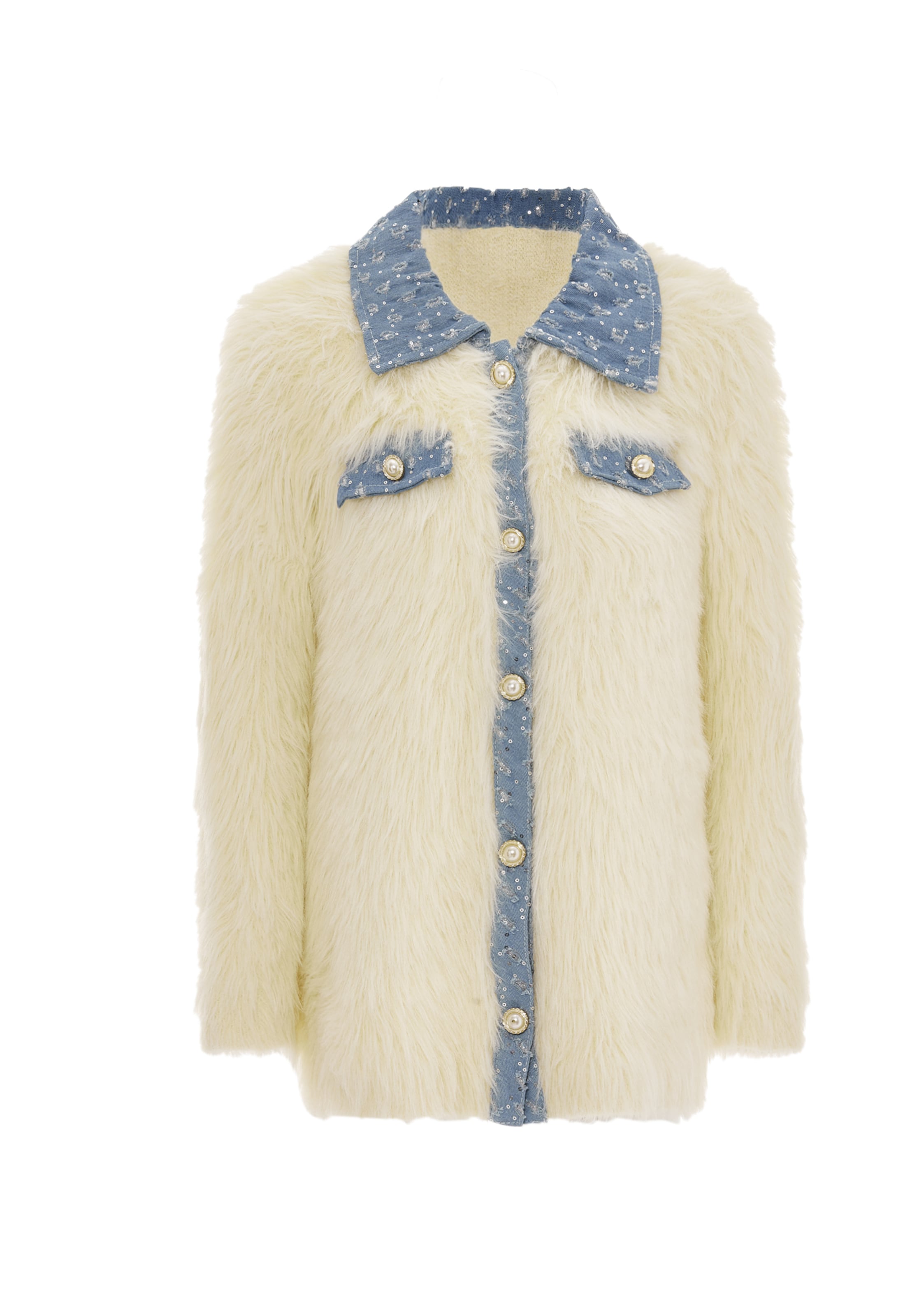 faina Pletena jopa | bela barva: sprednja stran