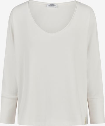 Cotton Candy Langarmshirt, Schnitt oversized in Weiß: Vorderseite