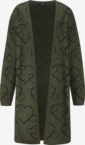 MIAMODA Knit Cardigan in Green: front