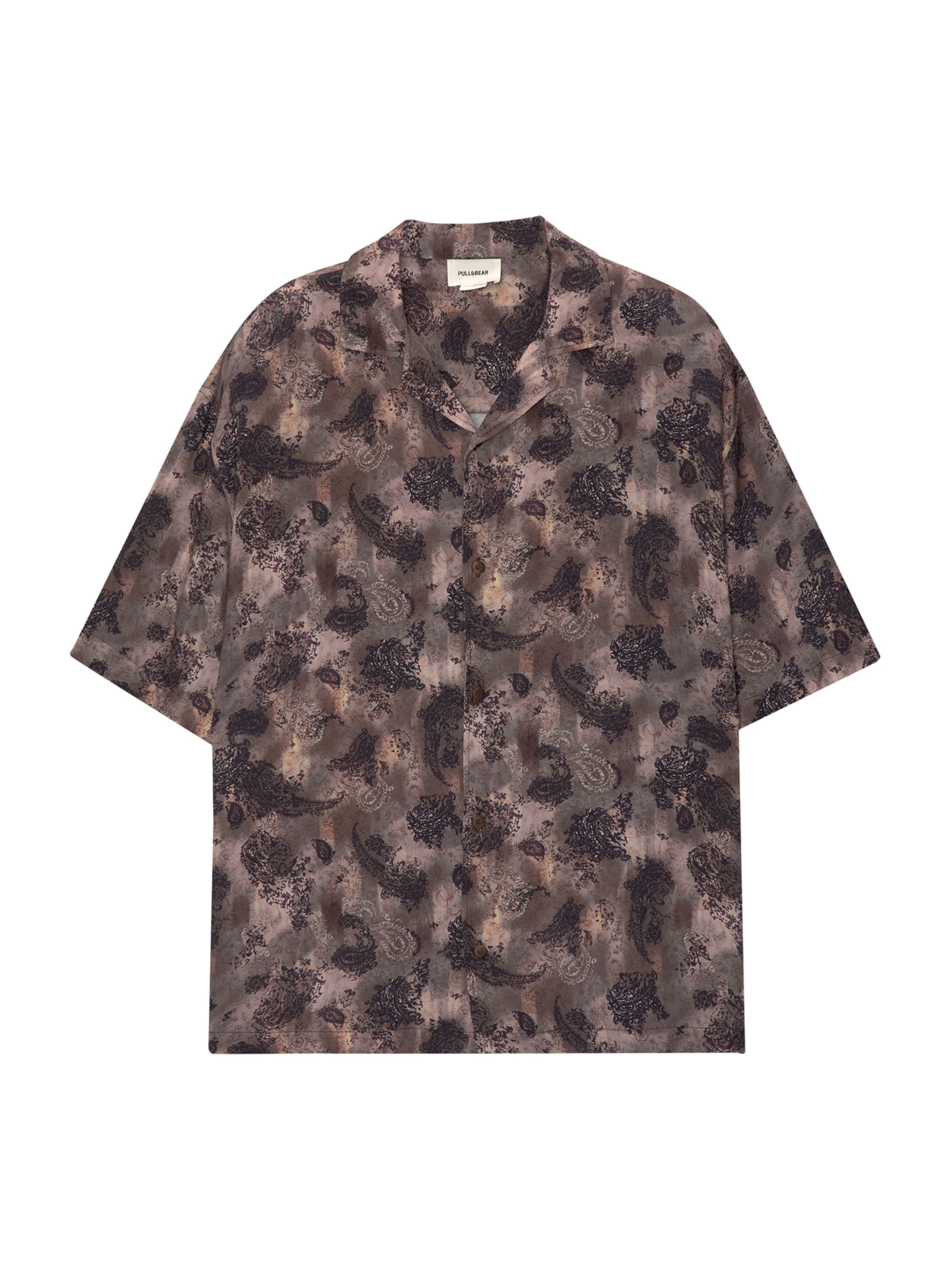 Pull&Bear Comfort fit Button Up Shirt in Red: front