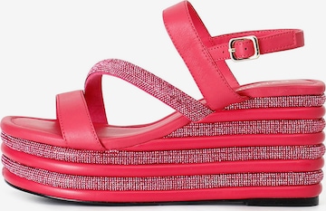 CAFè NOIR Sandalen met riem in Roze: voorkant