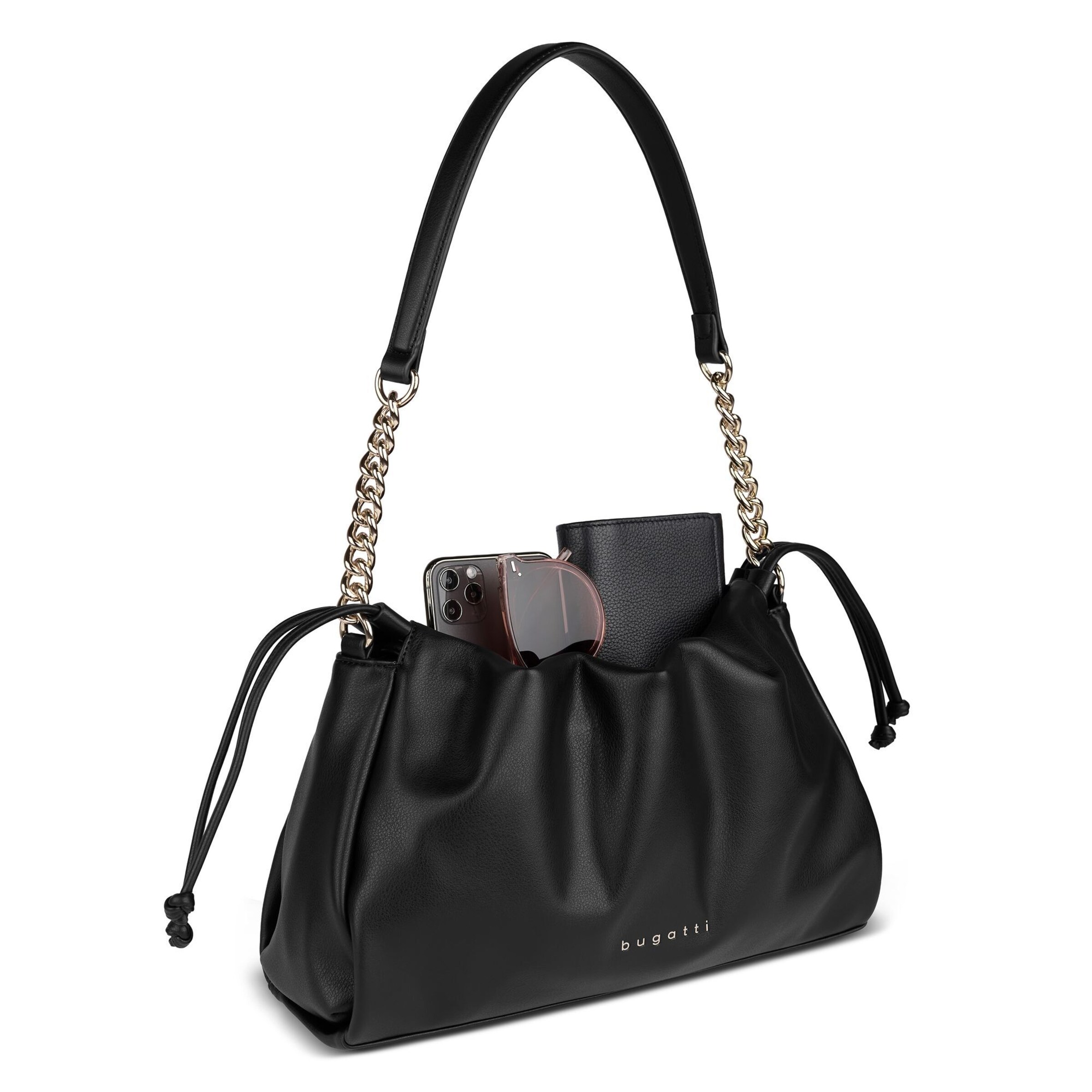 bugatti Schultertasche 'Leni ' in Schwarz