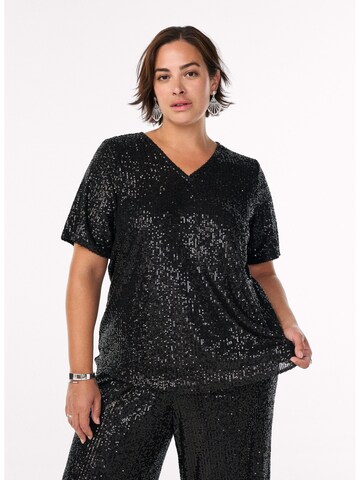 Zizzi Blouse 'Mlina' in Black: front