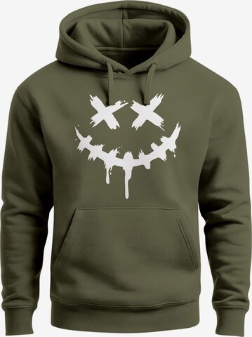 Neverless Sweatshirt 'Smile Face' in Green: front