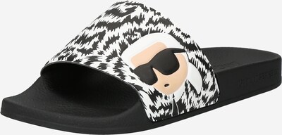 Karl Lagerfeld Pantoletter i beige / sort / hvid, Produktvisning