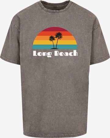 Merchcode T-Shirt 'Long Beach' in Grau: predná strana