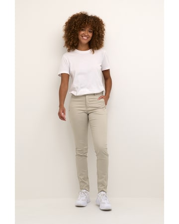 Kaffe Regular Broek 'Lea Rivet' in Beige