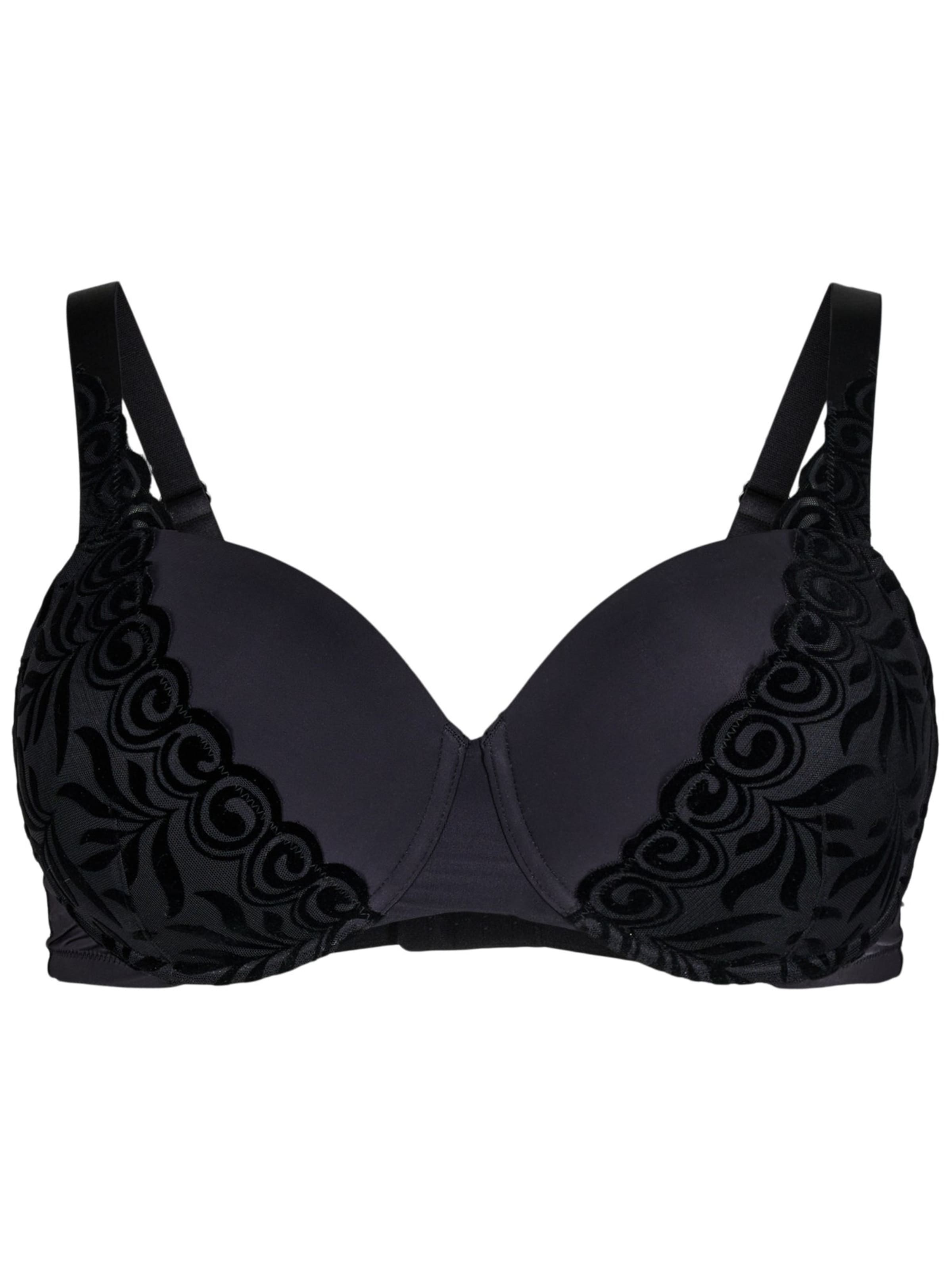 Devoted by ZizziT-shirt Grudnjak 'Lelena' - crna boja: prednji dio