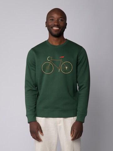 Watapparel Sweatshirt 'Fahrrad' in Groen: voorkant