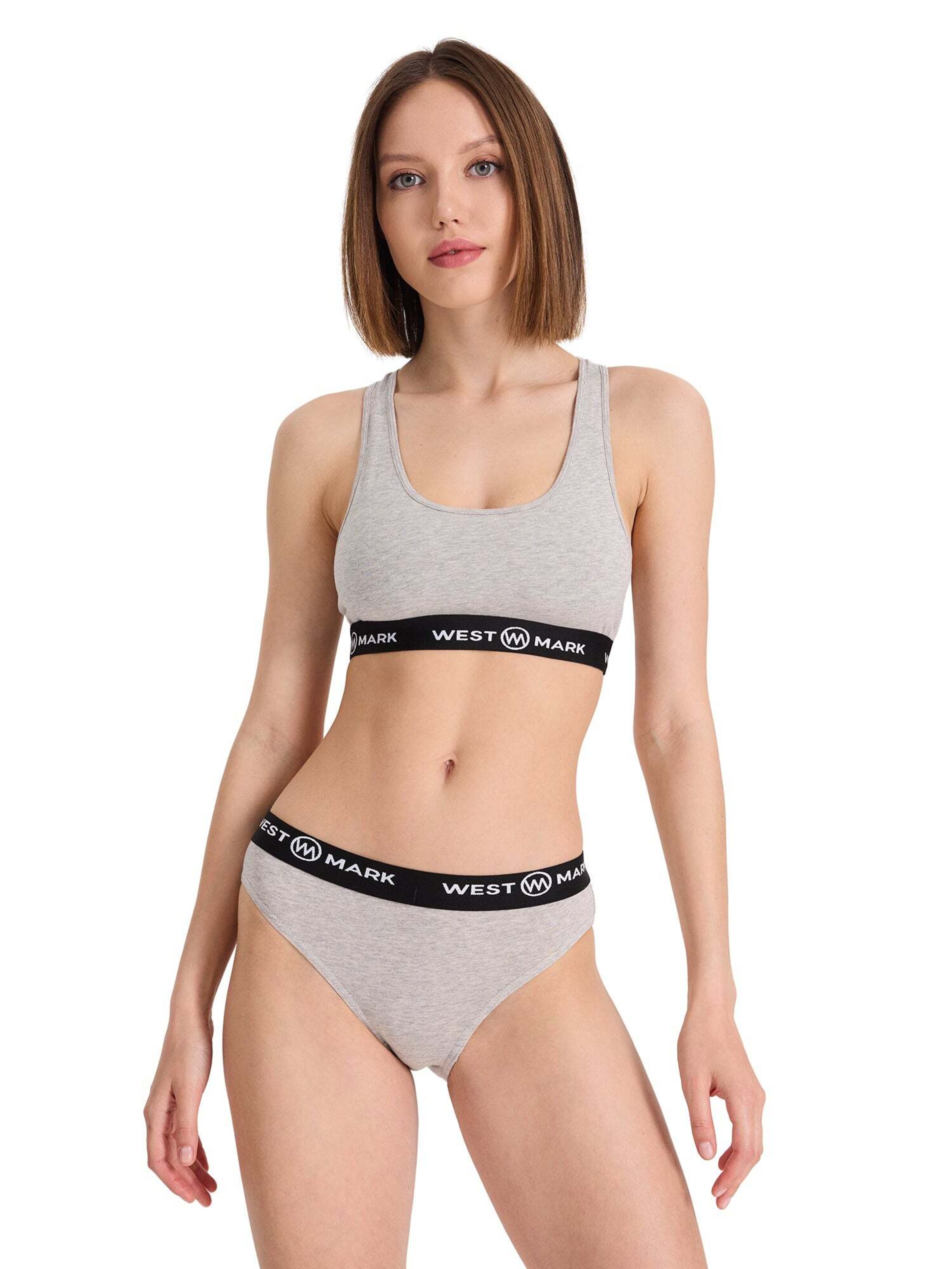Bustino Reggiseno sportivo di WESTMARK LONDON in grigio: frontale