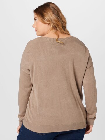 ONLY Carmakoma Sweater 'Melina' in Brown