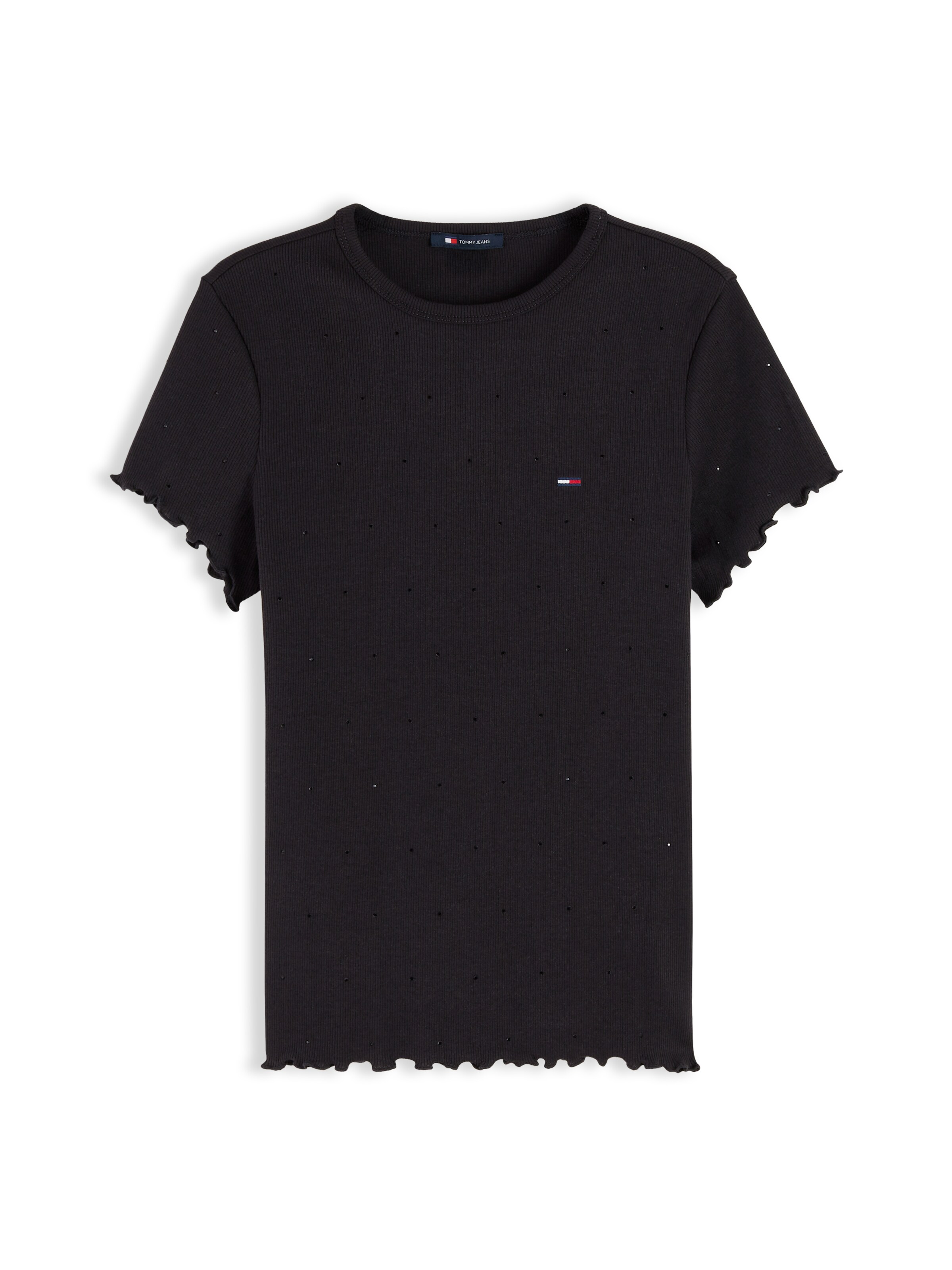 Tommy Jeans T-Krekls 'PARTY' pieejams XXS, krāsa - melns, Preces skats