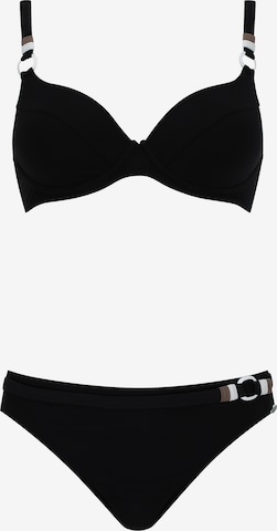 SUNFLAIR T-Shirt Bikini in Schwarz: Vorderseite