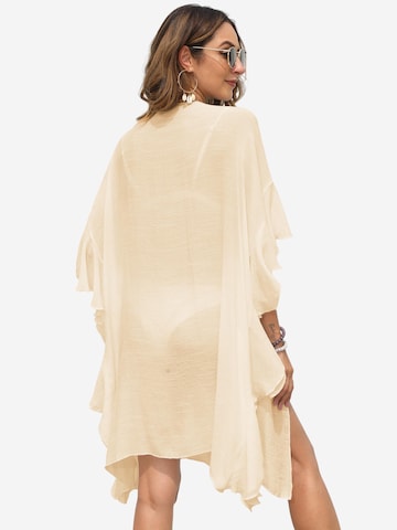 Magicshe Oversizestrickjacke 'Strandüberwurf mit Rüschen'‌‌ in Beige