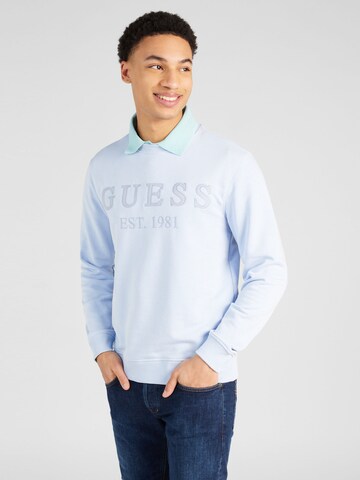 Sweat-shirt 'BEAU' GUESS en bleu : devant