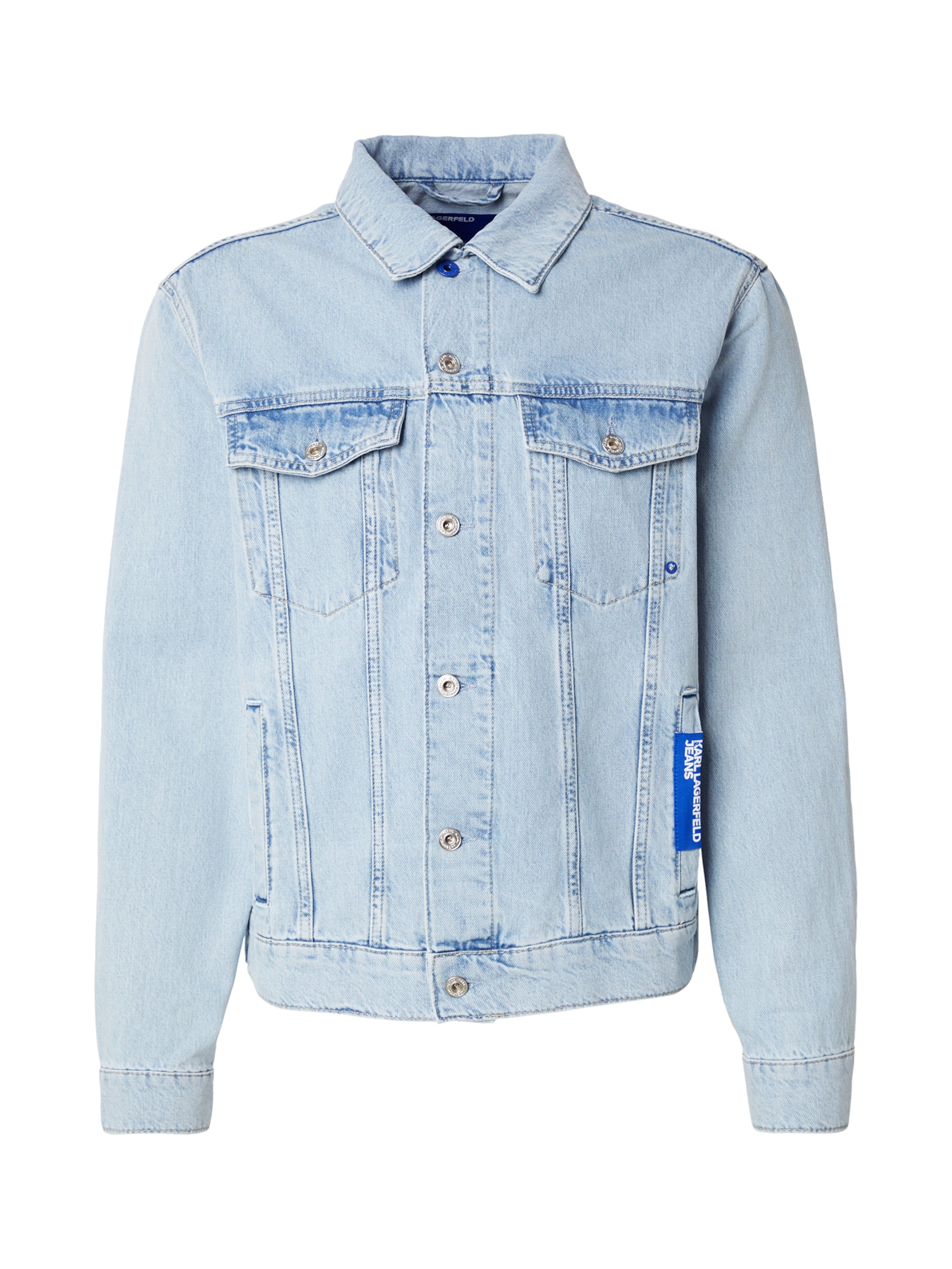 KARL LAGERFELD JEANS Φθινοπωρινό και ανοιξιάτικο μπουφάν σε μπλε: μπροστά