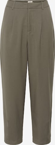 KaffeTapered Hlače s naborima 'KAMerle' - zelena boja: prednji dio