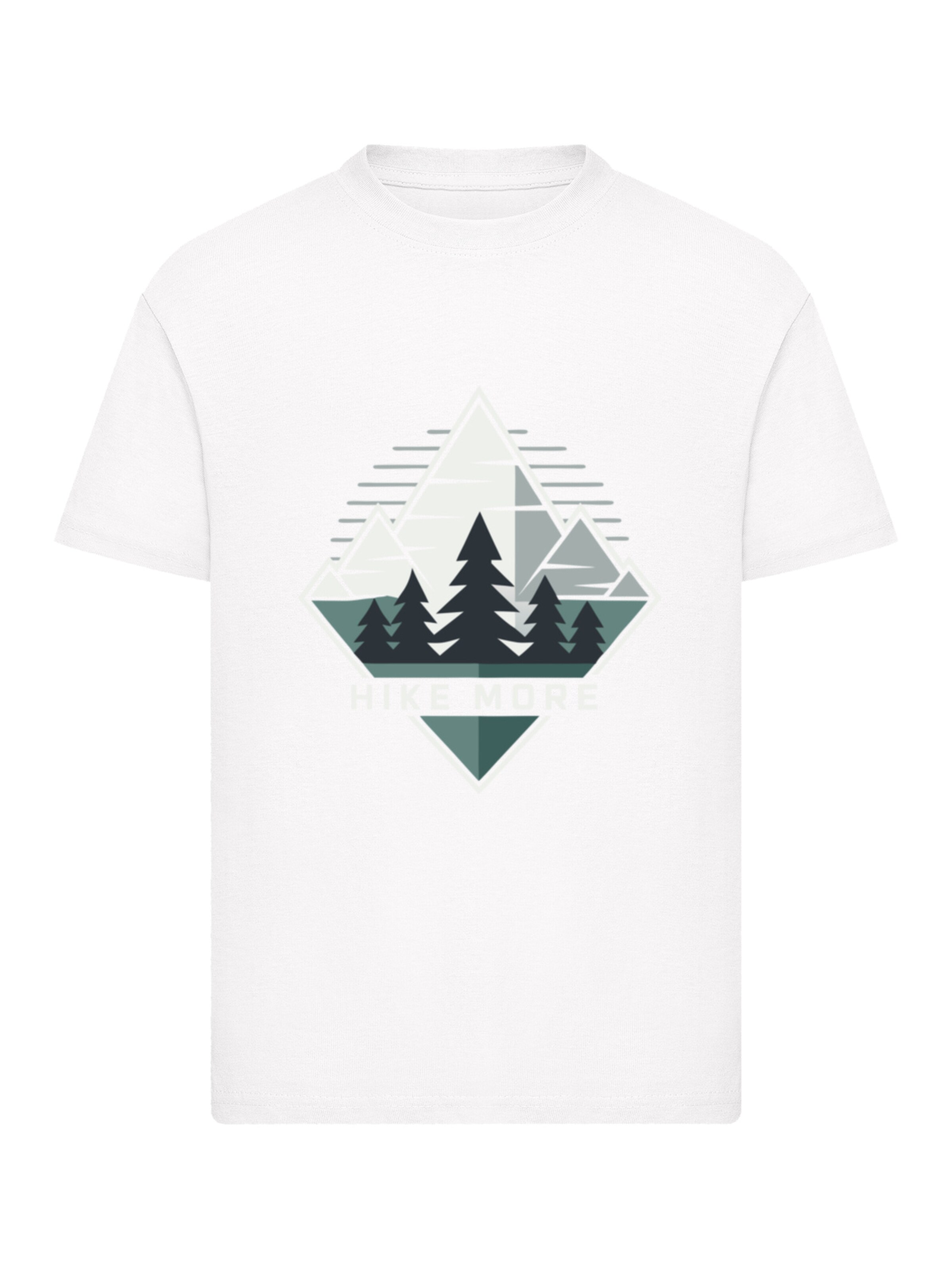 T-Shirt 'Hike More Mountains' F4NT4STIC en blanc : devant