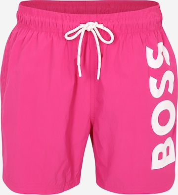 BOSS Black Zwemshorts 'Octopus' in Roze: voorkant