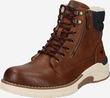 MUSTANG Lace-Up Boots in Brown: front