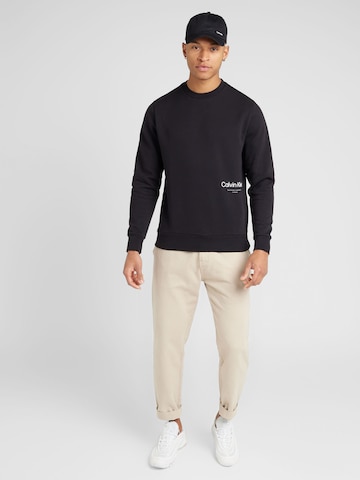 Calvin Klein Sweatshirt 'OFF PLACEMENT' in Black