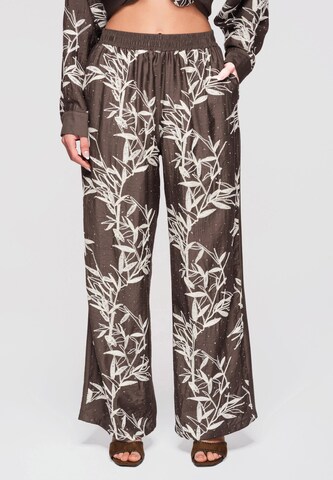 Loosefit Pantalon Ombre en marron : devant