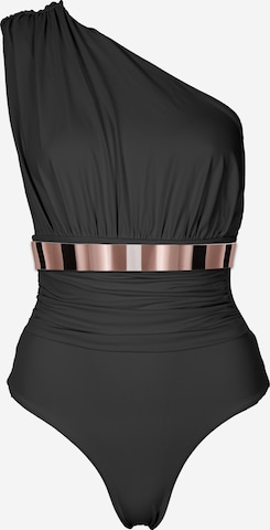 SEA ME SWIM Badeanzug 'MONACO Roségold Edition' in Schwarz: Vorderseite