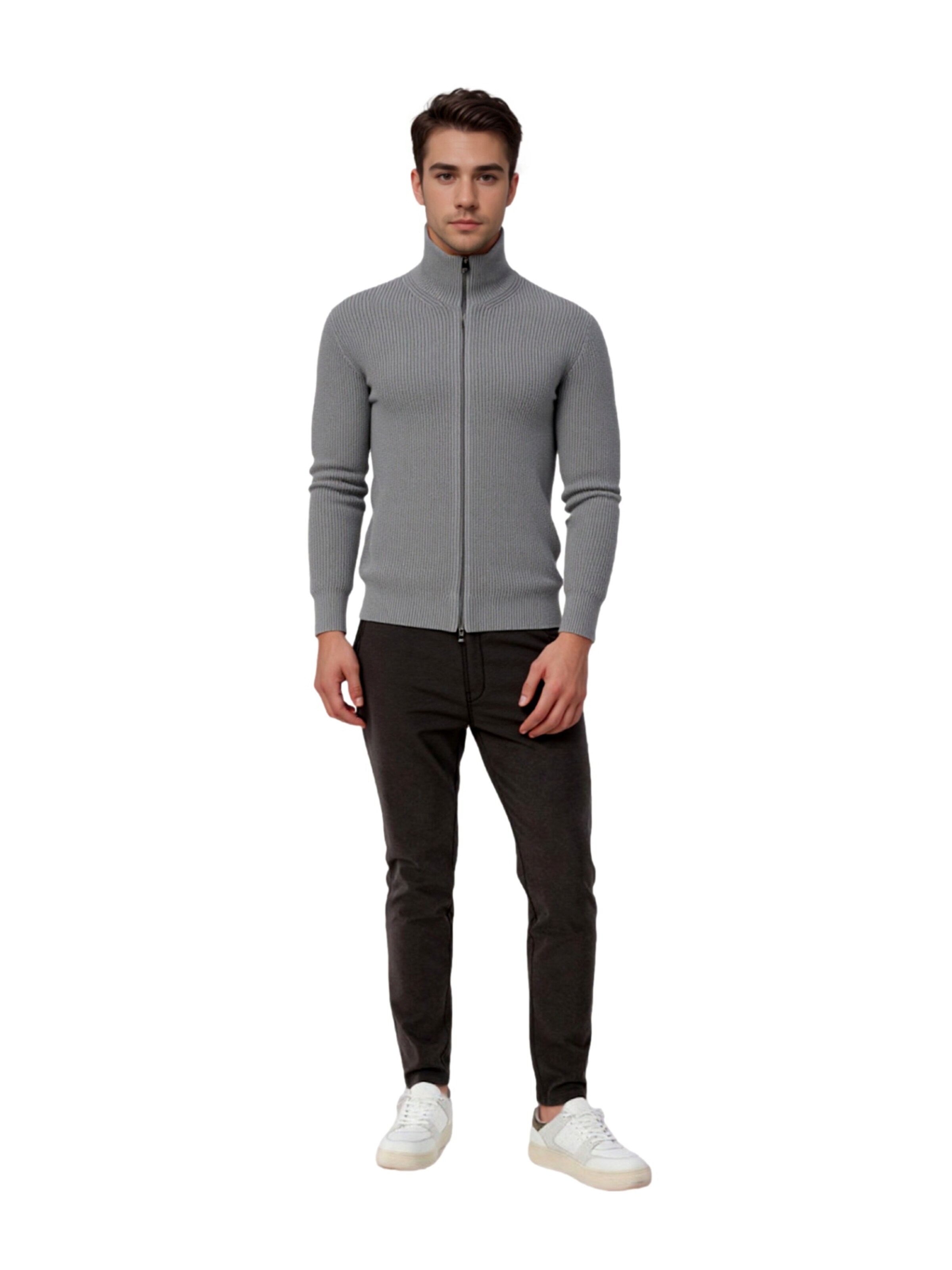 JACK & JONES Gebreid vest 'Blastandfort' in Grijs