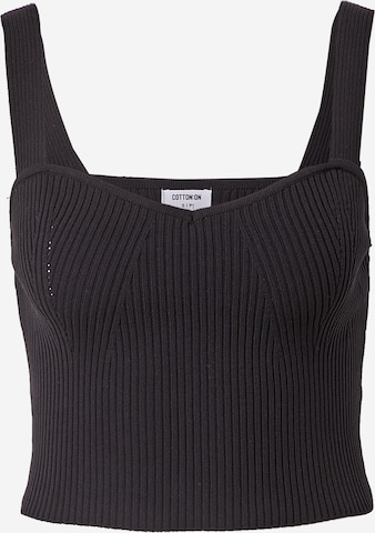 Cotton On Knitted Top in Black: front