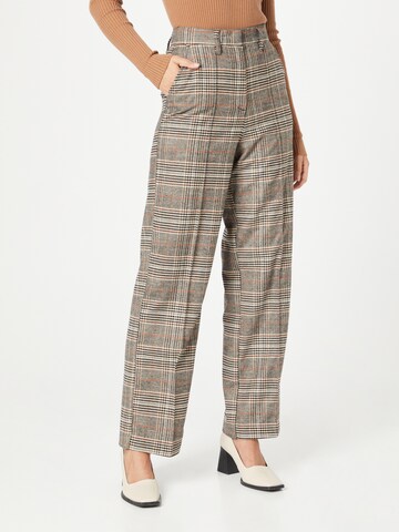 Smith&Soul Wide leg Trousers with creases in Brown: front