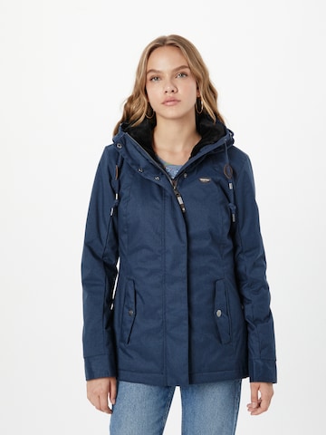 Ragwear Between-Seasons Parka 'Monadde' in Blue: front