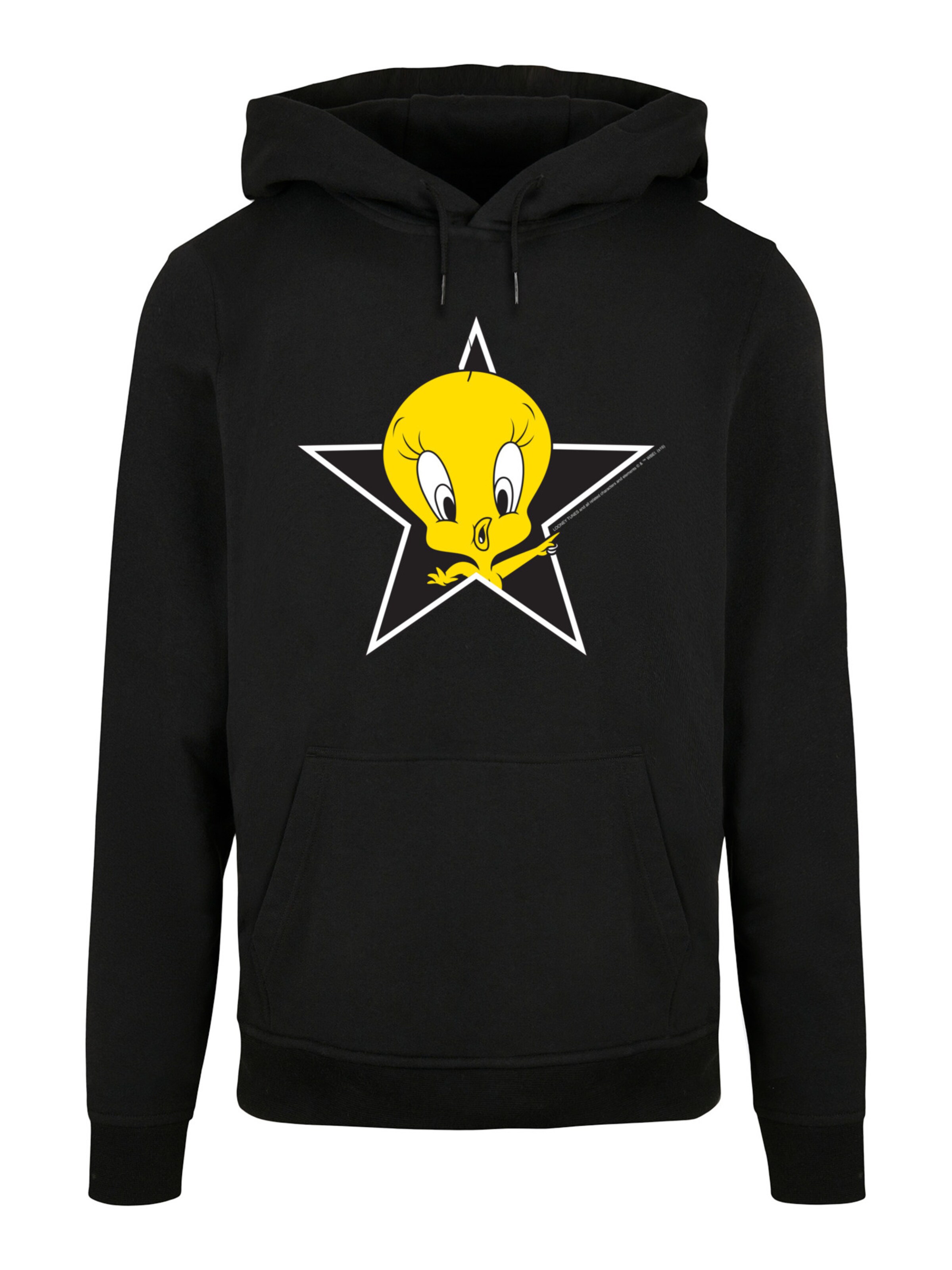 F4NT4STIC Sweatshirt 'Looney Tunes' in Zwart: voorkant