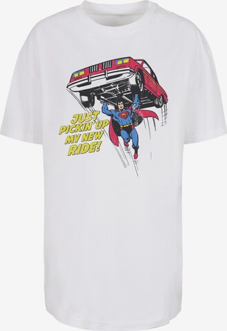F4NT4STIC T-Shirt 'Superman New Ride' in Weiß: predná strana