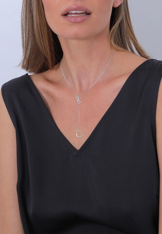 Elli DIAMONDS Necklace 'Herz, Infinity' in Silver: front