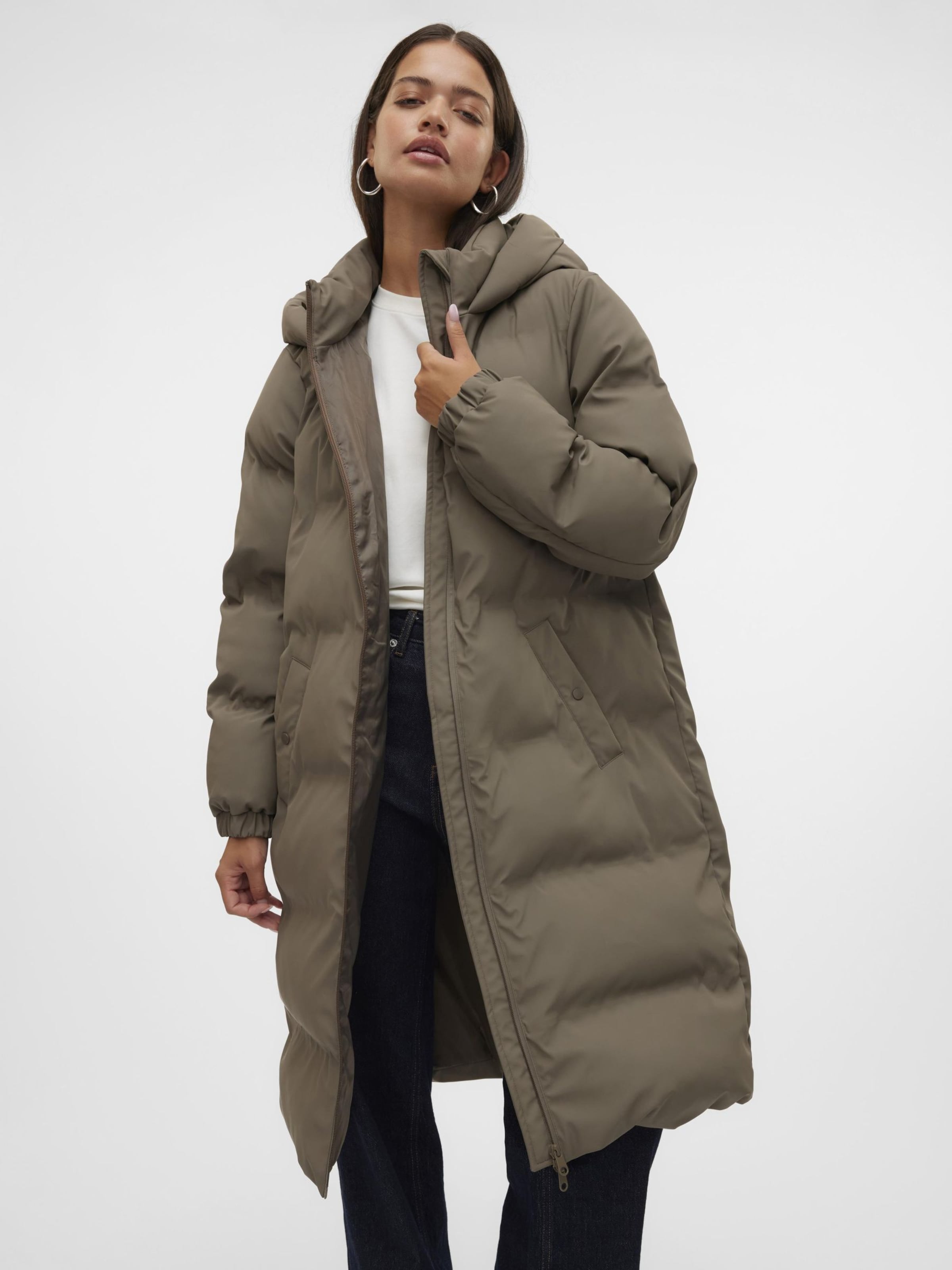Long Coat Vero Moda Mantel Khaki Daunenmantel Damen Vero Moda Vero