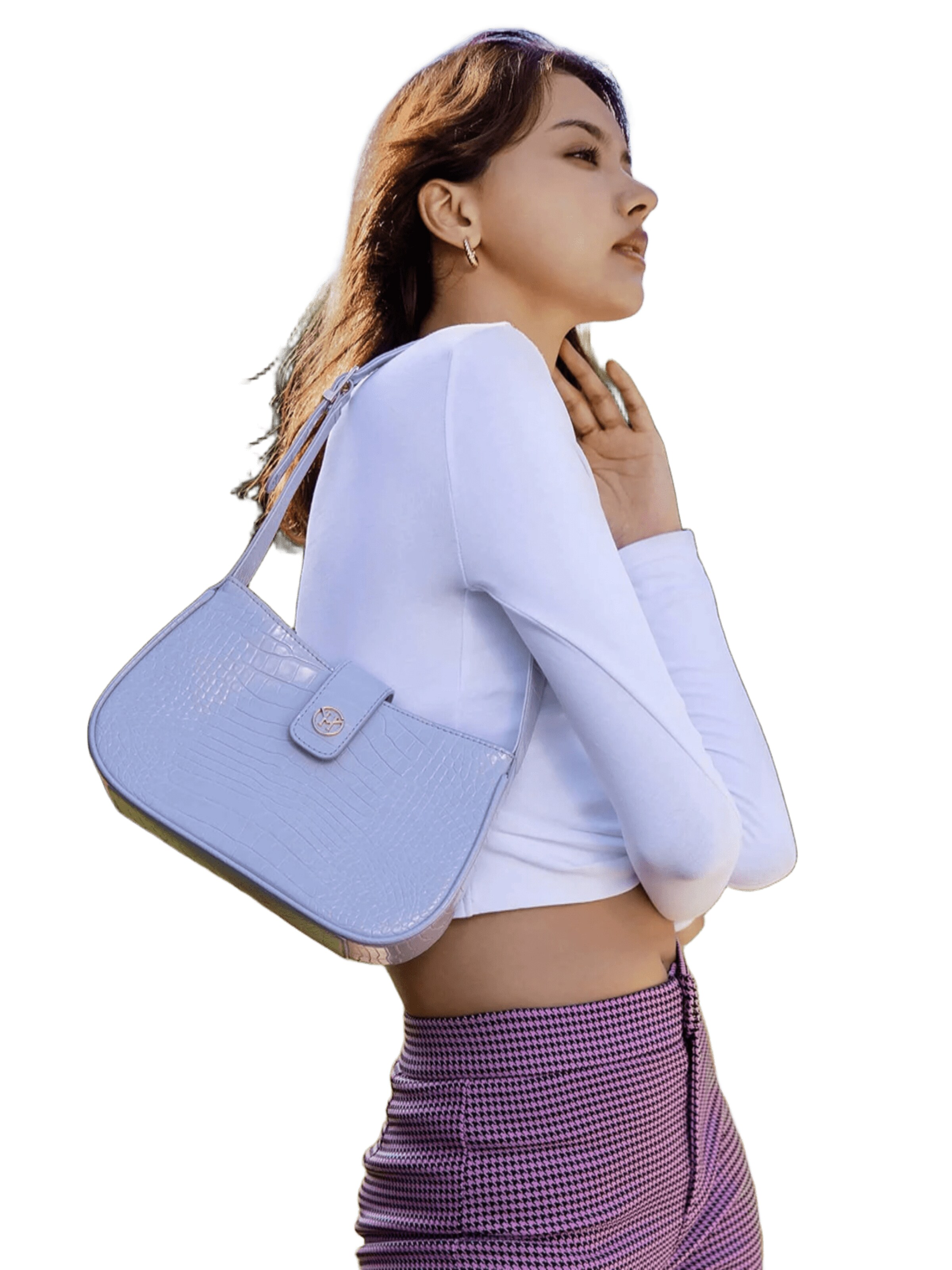 Borsa a spalla 'Tulip' di Victoria Hyde in lilla: frontale