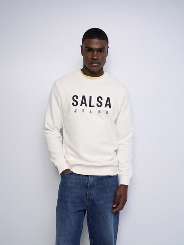 Salsa Jeans Sweatshirt in Wit: voorkant