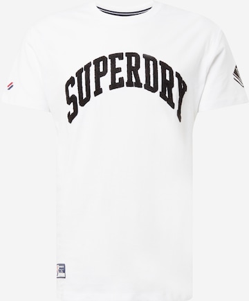 T-Shirt 'Varsity Arch Mono' Superdry en blanc : devant