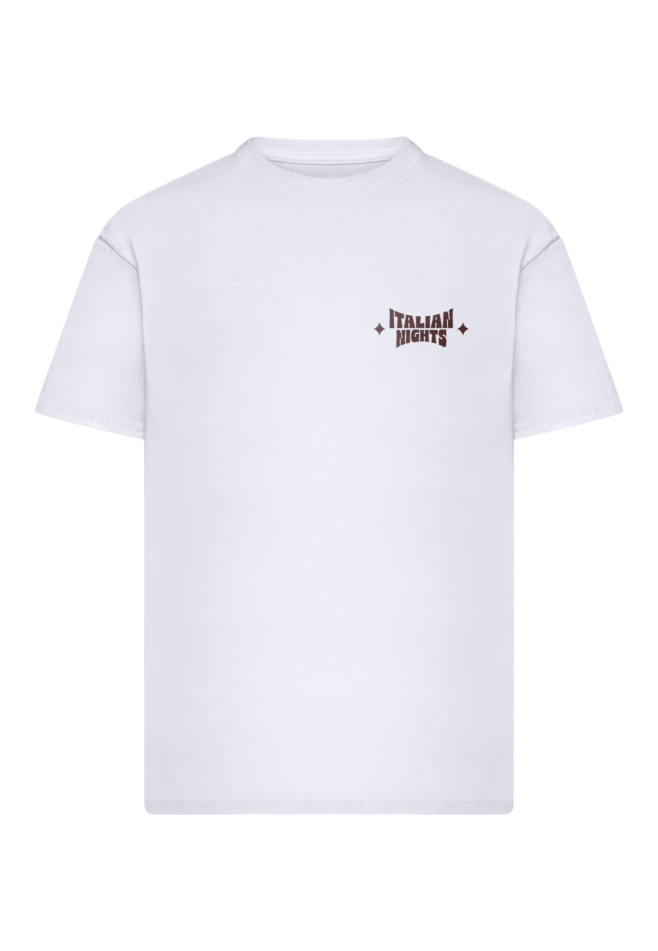 Maglietta 'Italian Nights' di Mister Tee in bianco: frontale